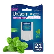 Unisom Simple Slumbers Return-to-Sleep Dissolving Strips, Cool Mint, 21 Ct