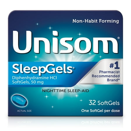 Unisom SleepGels Soft Gels, Sleep-Aid with 50 mg Diphenhydramine HCI, 32 ct.