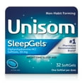 thumbnail interactive-video image 1 of Unisom SleepGels Soft Gels, Sleep-Aid with 50 mg Diphenhydramine HCI, 32 ct., 1 of 9