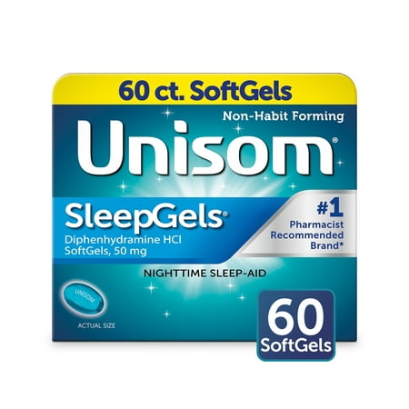 Unisom SleepGels SoftGels (60 Ct), Sleep-Aid, Diphenhydramine HCI