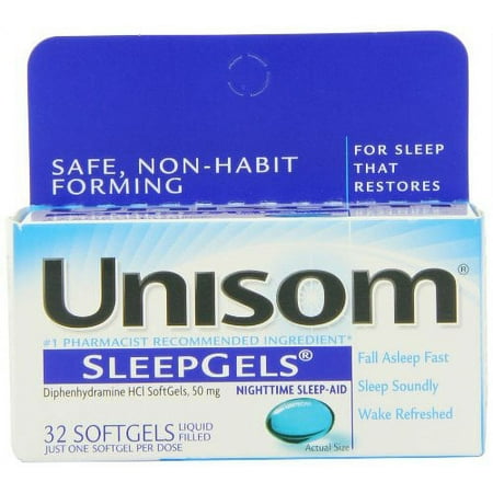 Unisom Sleepgels Nighttime Sleep Aid -- 32 Softgels (Pack of 2)