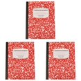 thumbnail image 1 of Unison Composition Notebook, Wide Ruled Composition Book, Marble Composition Notebooks for Work, 100 Sheets/200 Pages, Hard Cover, Sturdy Sewn Binding, Office Classroom Supplies,Red,3Pcs, 1 of 7