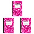 thumbnail image 1 of Unison Composition Notebook, Wide Ruled Composition Book, Marble Composition Notebooks for Work, 30 Sheets/60 Pages, Hard Cover, Sturdy Sewn Binding, Office Classroom Supplies,Hot Pink,3Pcs, 1 of 7