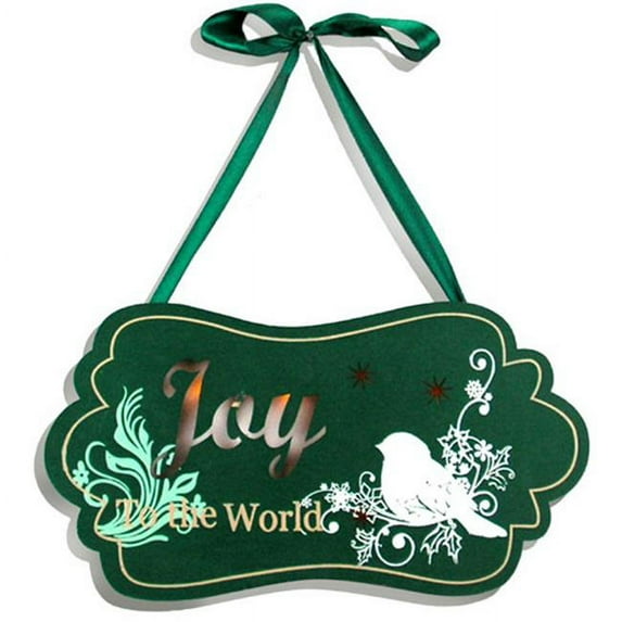 Unison Gifts MNA-107 12 In. Light Up Wide Oval Cardinal Plaque - Green, Joy