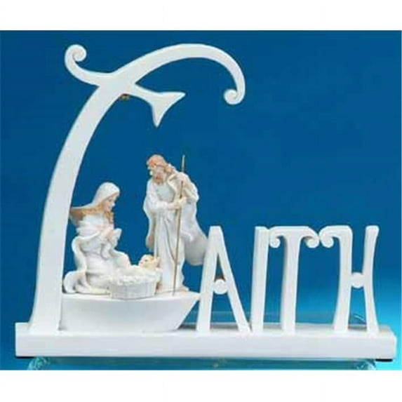 Unison Gifts PY-3202 8.5 X 7 In. - Faith Nativity - White