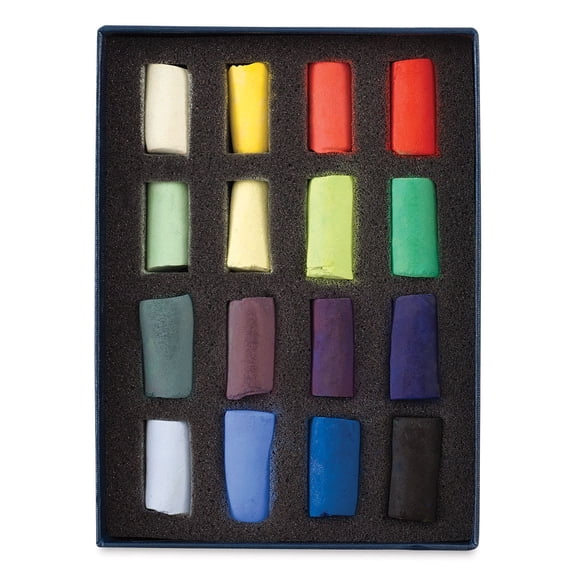 Unison Handmade Pastels - Assorted Colors, Set of 16, Half Stick