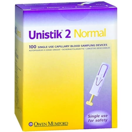Unistik 2 Normal Lancets 100 Each (Pack of 2)
