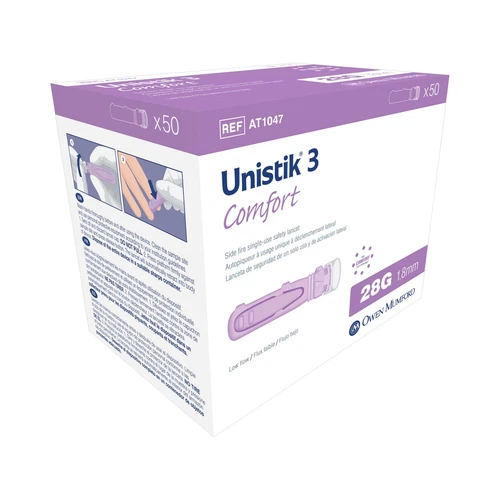 Unistik 3 Safety Lancet 28 Gauge 1.8 mm Depth 1 Box(s) 50 /Box