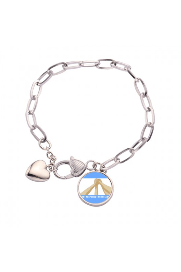 Unite Fight Epidec Withstand Hand Heart Chain Bracelet Jewelry Charm Fashion