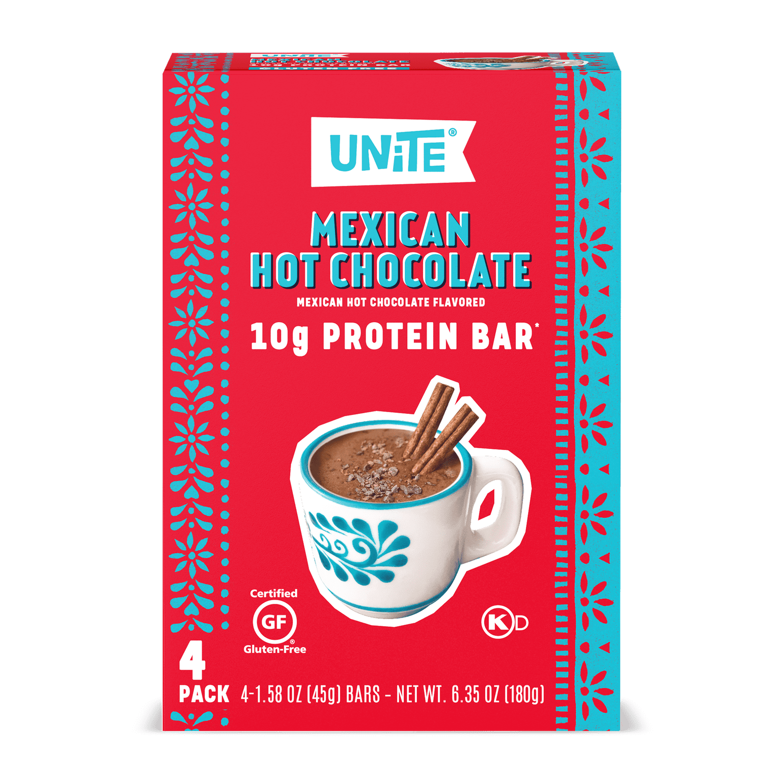 Unite Food HighProtein Bar, Mexican Hot Chocolate Flavor, 4 Ct, 1.58 oz.