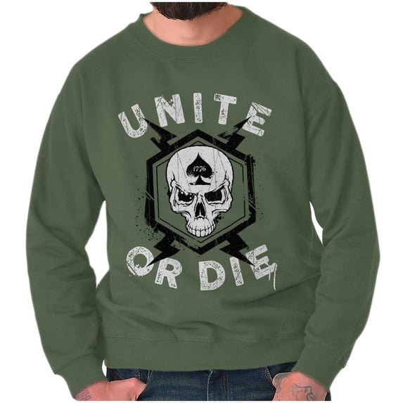Unite or Die Defend Freedom Patriotic Unisex Plus Fleece Graphic Sweatshirt Brisco Brands 5X