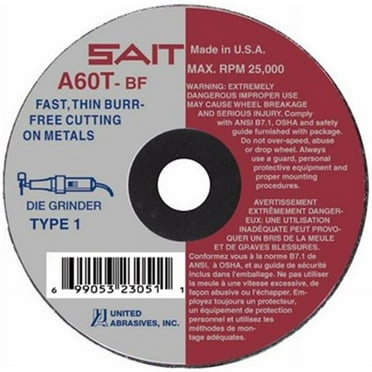 United Abrasives 23070 A60T Cut-Off Wheel - 4 x 0.04 x 0.38 in.