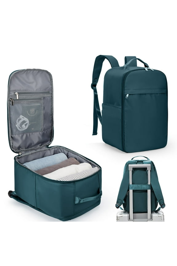 United Airline Approved Personal Item Travel Bag for Women, Underseat Luggage Carry On Backpack for Men, Cabin Size Waterproof Laptop Backpack, Mochila De Viaje, Rucksack Casual Daypack, Peacock Blue