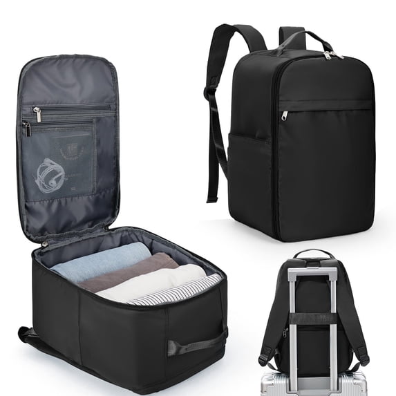 United Airline Approved Personal Item Travel Bag for Women, Underseat Luggage Carry on Backpack for Men, Cabin Size Waterproof Laptop Backpack, Mochila De Viaje, Rucksack Casual Daypack, Black