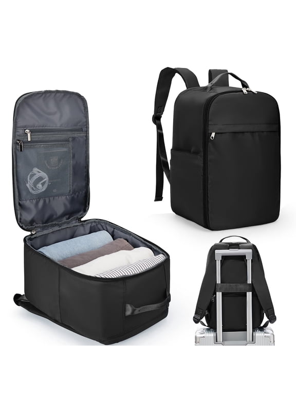 United Airline Approved Personal Item Travel Bag for Women, Underseat Luggage Carry on Backpack for Men, Cabin Size Waterproof Laptop Backpack, Mochila De Viaje, Rucksack Casual Daypack, Black