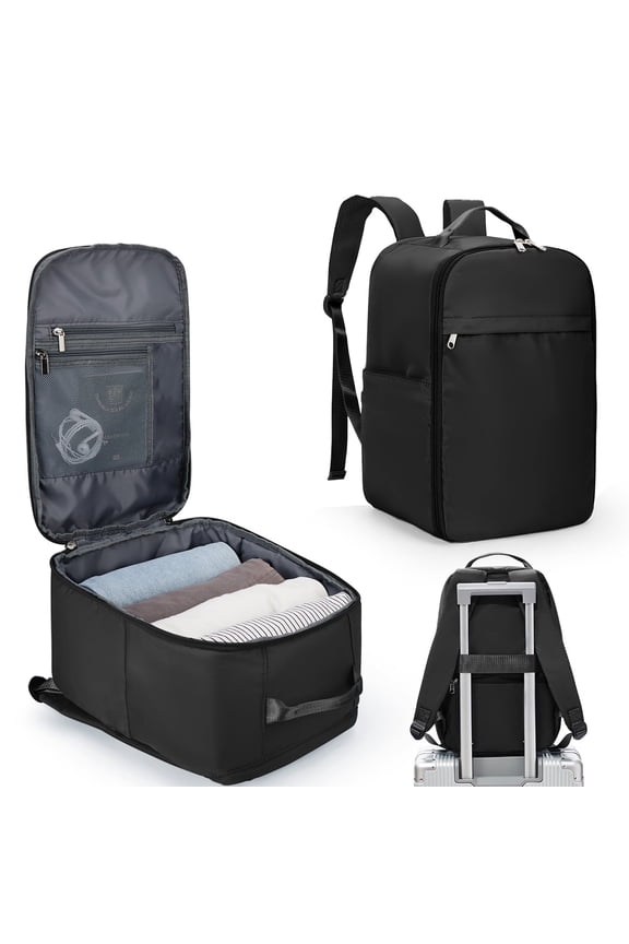 United Airline Approved Personal Item Travel Bag for Women, Underseat Luggage Carry on Backpack for Men, Cabin Size Waterproof Laptop Backpack, Mochila De Viaje, Rucksack Casual Daypack, Black