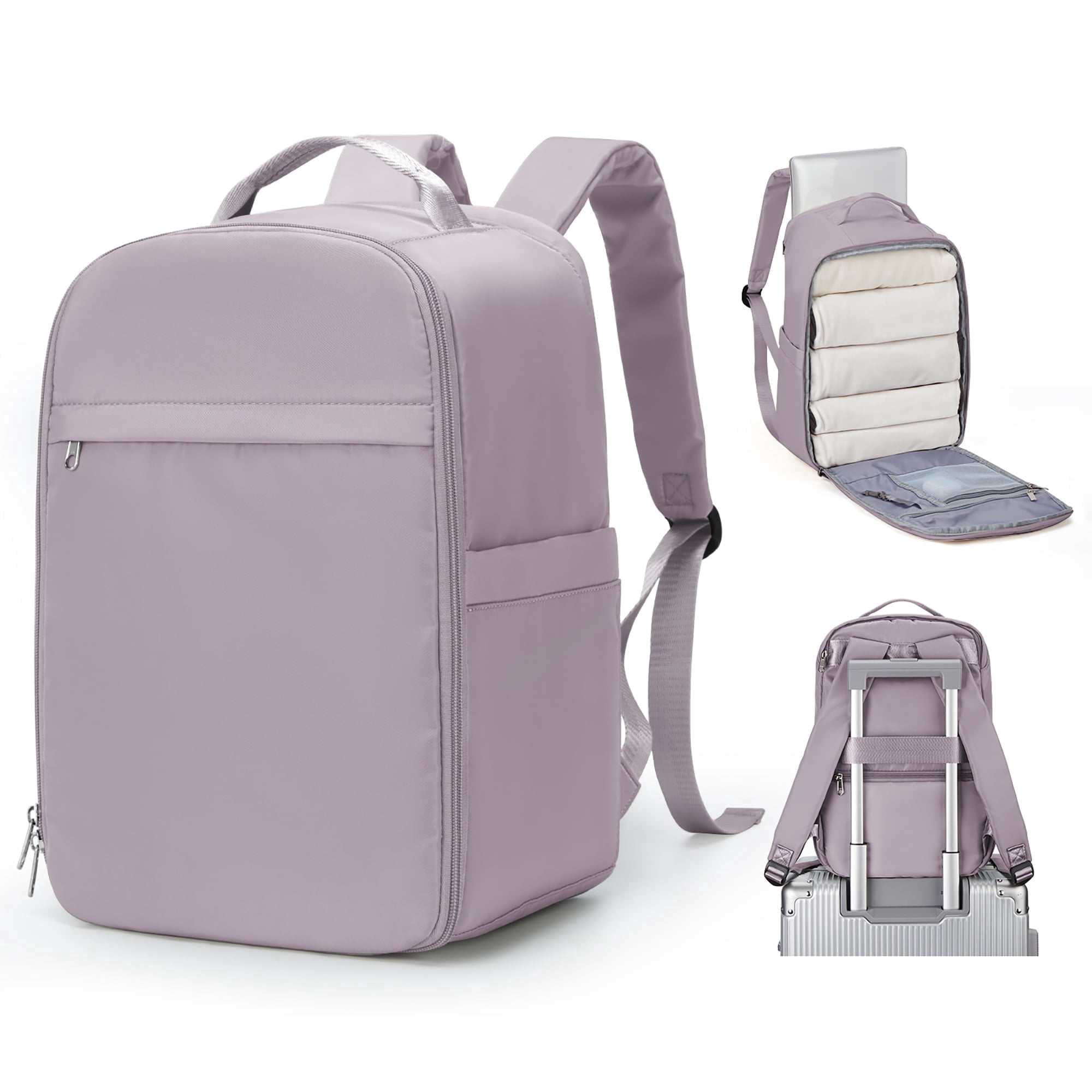 United Airline Approved Personal Item Travel Bag for Women, Underseat Luggage Carry On Backpack for Men, Cabin Size Waterproof Laptop Backpack, Mochila De Viaje, Rucksack Casual Daypack, Purple