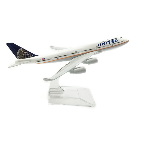 United Airlines B747 Airplane Model 1/400 Collectible with Display Stand for Aviation Enthusiasts