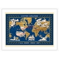 thumbnail image 1 of United Airlines - World Air Routes - USA Europe Africa Asia - Vintage Airline Travel Poster by Lucien Boucher c.1949 - Bamboo Fine Art 290gsm Paper Print (Unframed) 18x24in, 1 of 4