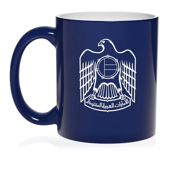 United Arab Emirates Eagle Ceramic Coffee Mug Tea Cup Gift (11oz Blue)