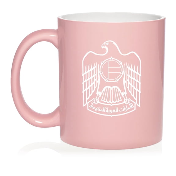 United Arab Emirates Eagle Ceramic Coffee Mug Tea Cup Gift (11oz Light Pink)