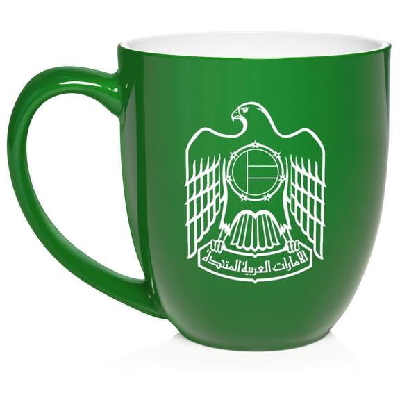 United Arab Emirates Eagle Ceramic Coffee Mug Tea Cup Gift (16oz Green)