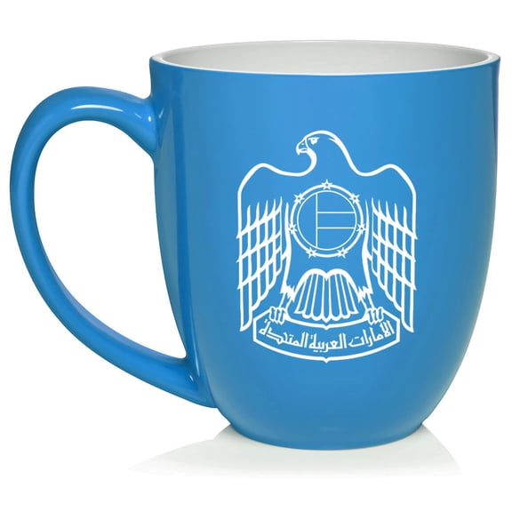 United Arab Emirates Eagle Ceramic Coffee Mug Tea Cup Gift (16oz Light Blue)