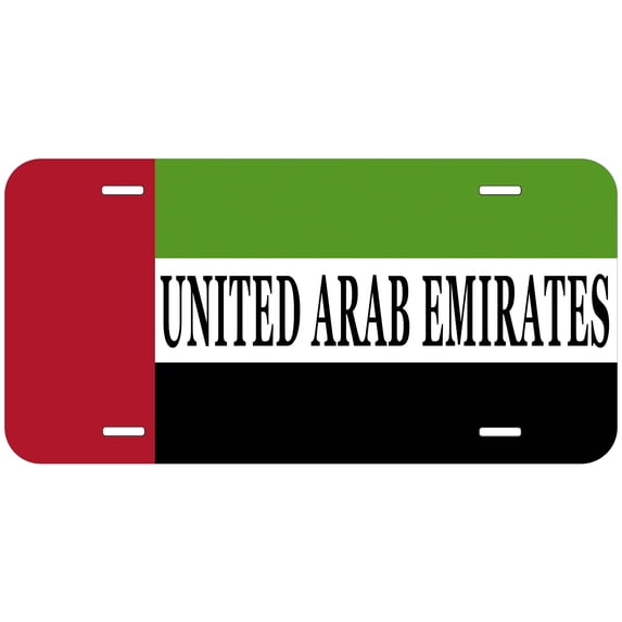 United Arab Emirates Flag With Country Name Novelty Car Auto License Plate