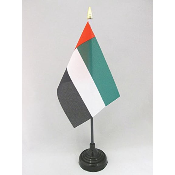 United Arab Emirates Table Flag 4'' x 6'' golden spear top