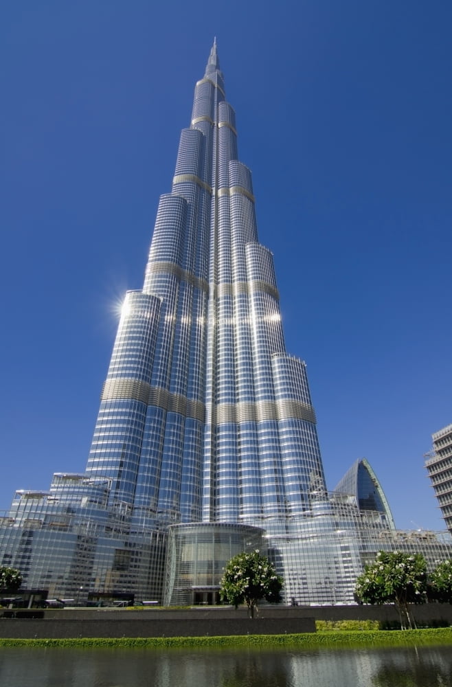 United Arab Emirates View of Burj Khalifa hotel Dubai Canvas Art - Charles Bowman Design Pics (12 x 19)