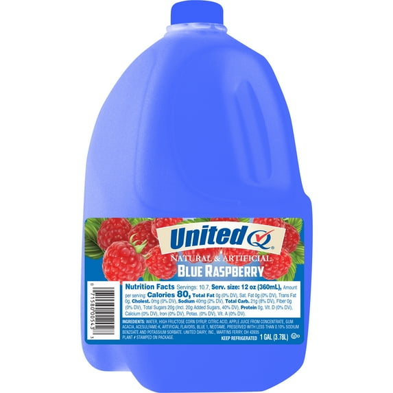 United Blue Raspberry Drink Gallon