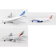 United, British Airways, Emirates Airlines Diecast Airplane Package - Three 5.5" Diecast Model Planes