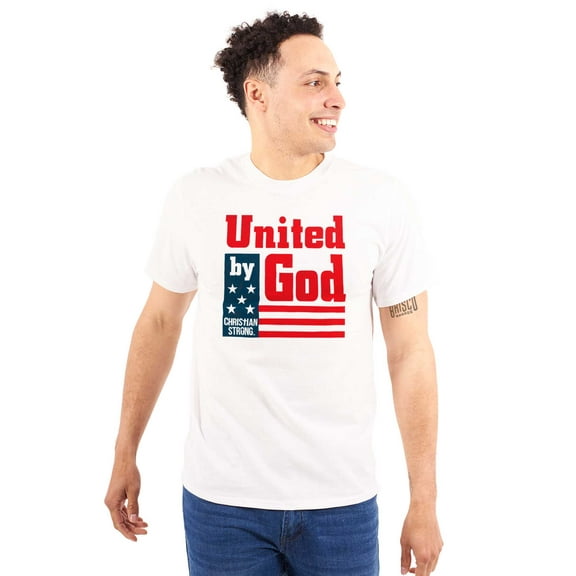 United By God Patriotic Christian USA Men's Graphic T Shirt Tees Brisco Brands S
