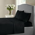 thumbnail image 1 of United Collection 1200 Thread Count Egyptian Quality Cotton Luxurious Super Soft Solid Sheet Set Black - Twin XL, 1 of 5