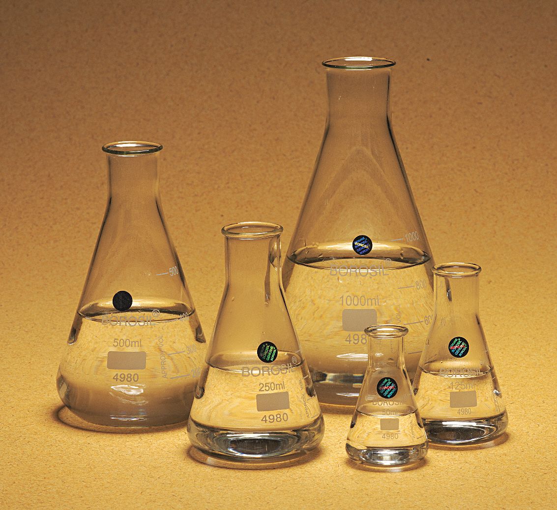 United Erlenmeyer Flask Set,Borosilicate,PK5 FGSET5