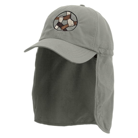 United Friends Embroidered Flap Hats - Grey OSFM