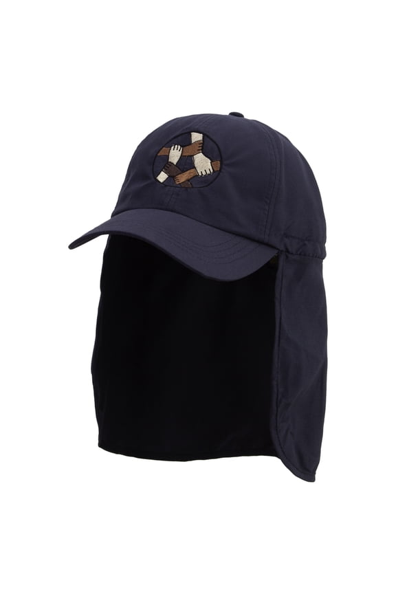 United Friends Embroidered Flap Hats - Navy OSFM