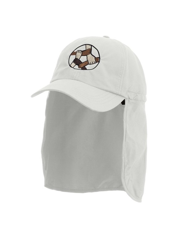 United Friends Embroidered Flap Hats - White OSFM
