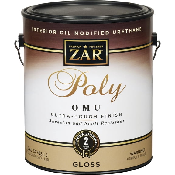 United Gilsonite Zar Oil Modified Polyurethane Interior Gloss - Durable, Fast Dry - 1 Gal Exterior Wood Surfaces, UV-Resistant Formula