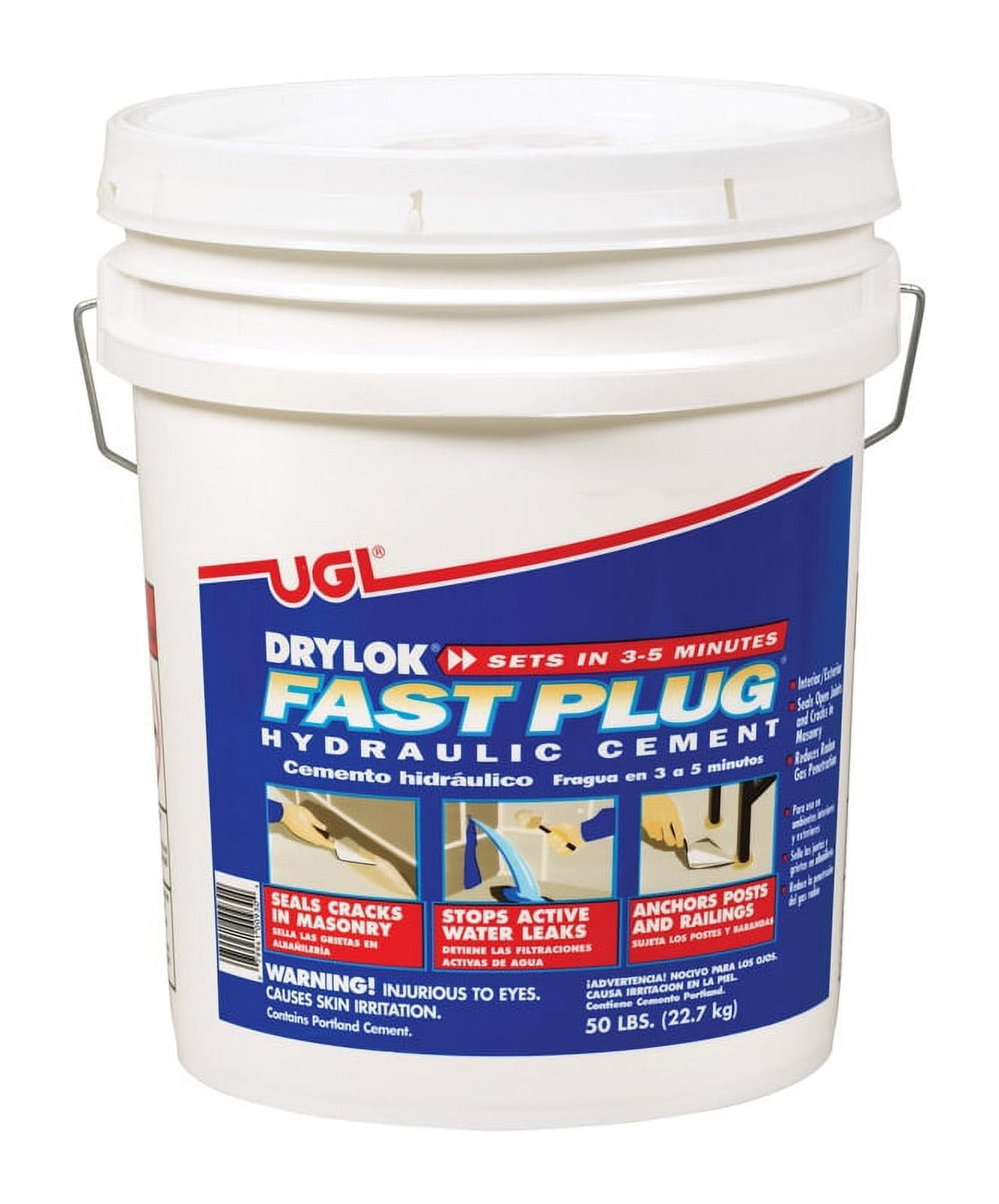 Drylok Fast Plug 50 Lb. Pail Hydraulic Cement 830820 - Walmart.com
