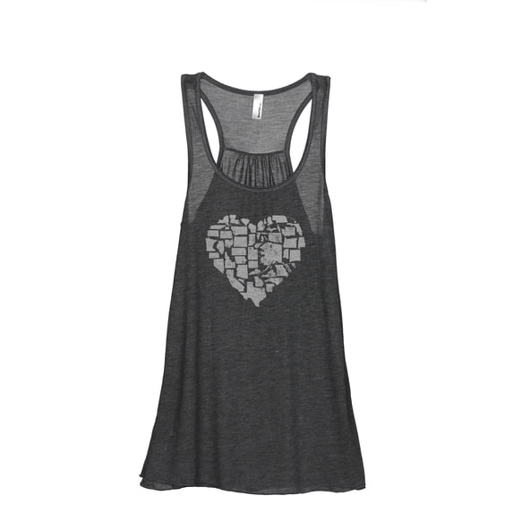United Hearts Women's Fashion Sleeveless Flowy Racerback Workout Yoga Tank Top Charcoal Grey 2X-Large