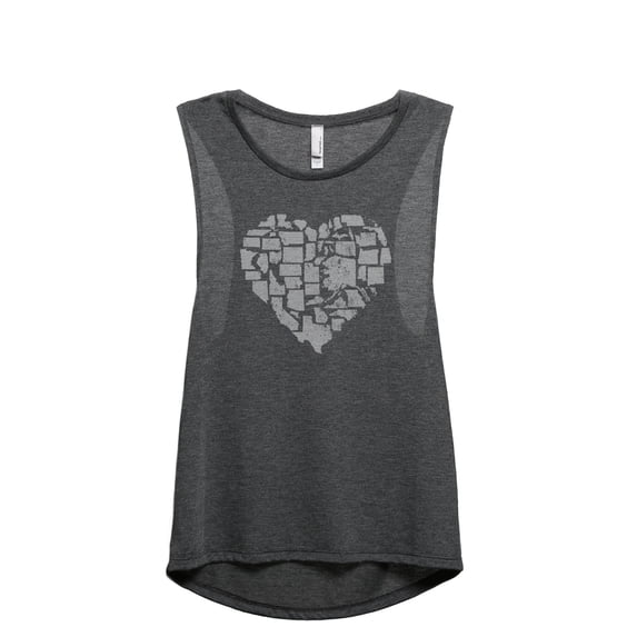 United Hearts Women's Fashion Sleeveless Muscle Workout Yoga Tank Top Charcoal Grey Medium