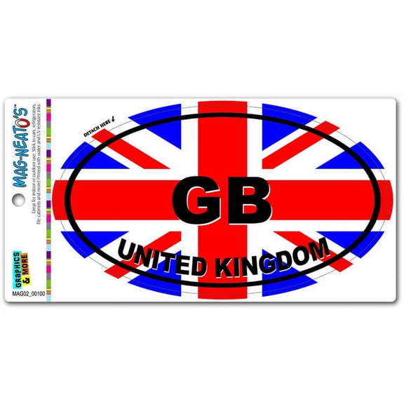 United Kingdom Country Flag GB Great Britain Euro Oval Flag Automotive Car Refrigerator Locker Vinyl Magnet