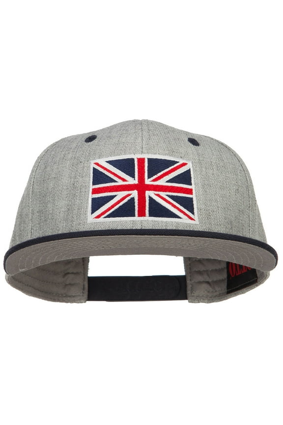 United Kingdom Flag Embroidered Two Tone Cap - Navy Grey OSFM