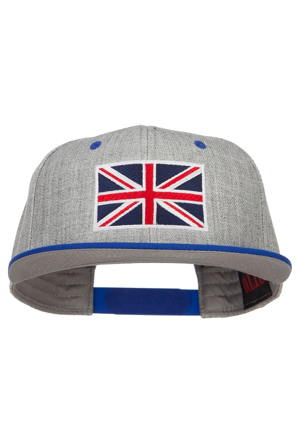 United Kingdom Flag Embroidered Two Tone Cap - Royal Grey OSFM