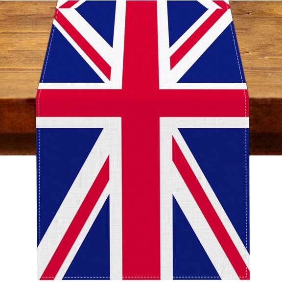 United Kingdom Flag Table Runner UK Union Jack Patriotic British Party Decoration School Classroom Home Kitchen Dining Room Table Decor