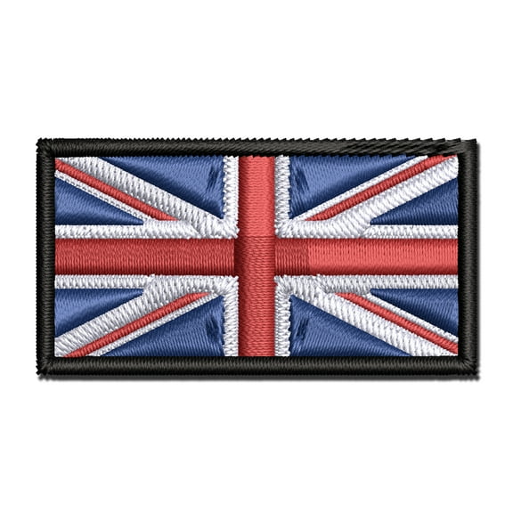 United Kingdom Flag Union Jack Applique Multi-Color Embroidered Hook & Loop Patch - 2.0 Inch Mini