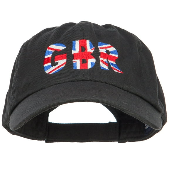United Kingdom GBR Flag Embroidered Low Profile Cap - Black OSFM