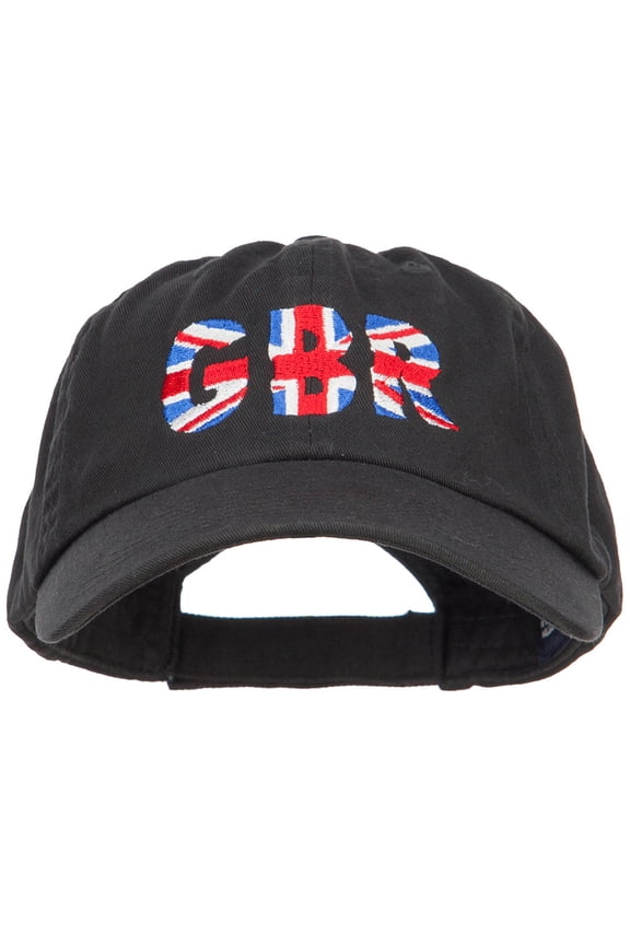United Kingdom GBR Flag Embroidered Low Profile Cap - Black OSFM