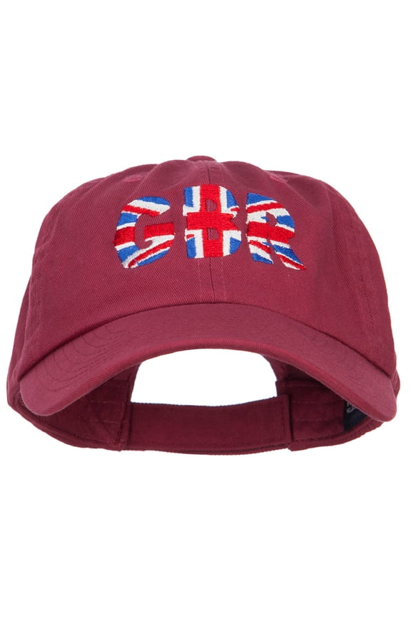 United Kingdom GBR Flag Embroidered Low Profile Cap - Wine OSFM